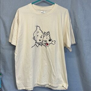 Vintage Tintin & Snowy tee shirt by Herge Moulinsart size XL